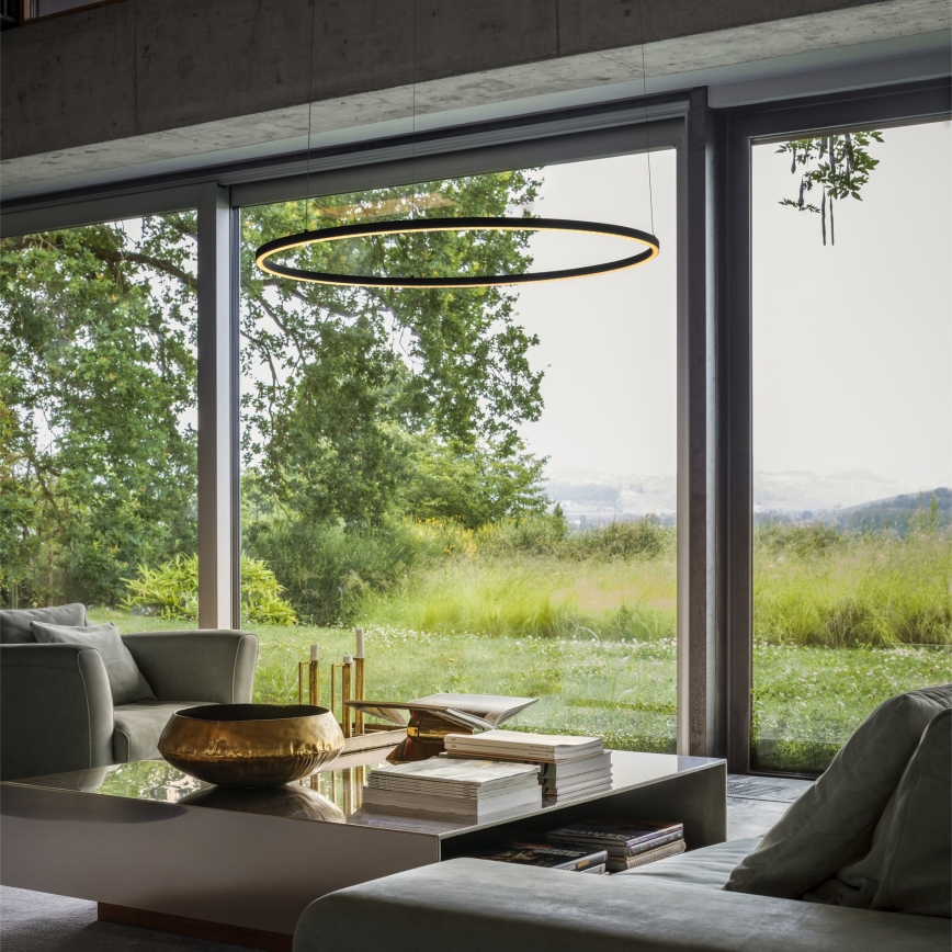 Ideal Lux - LED-riippuvalaisin vaijerilla ORACLE LED/53W/230V 3000K CRI 90 halkaisija 90 cm musta