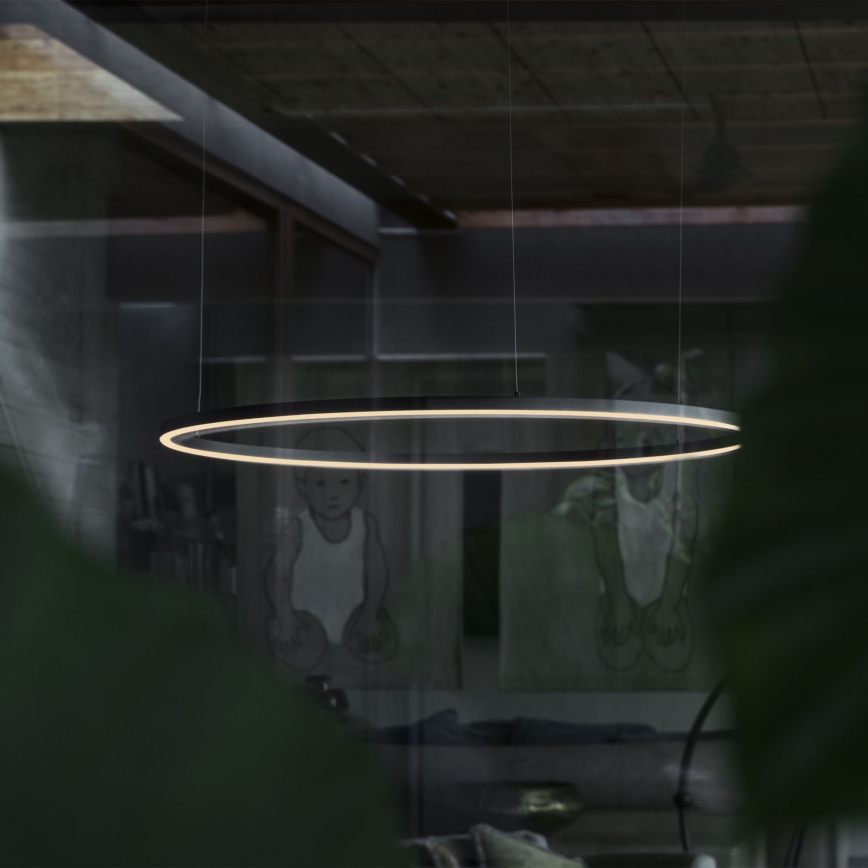 Ideal Lux - LED-riippuvalaisin vaijerilla ORACLE LED/53W/230V 3000K CRI 90 halkaisija 90 cm musta