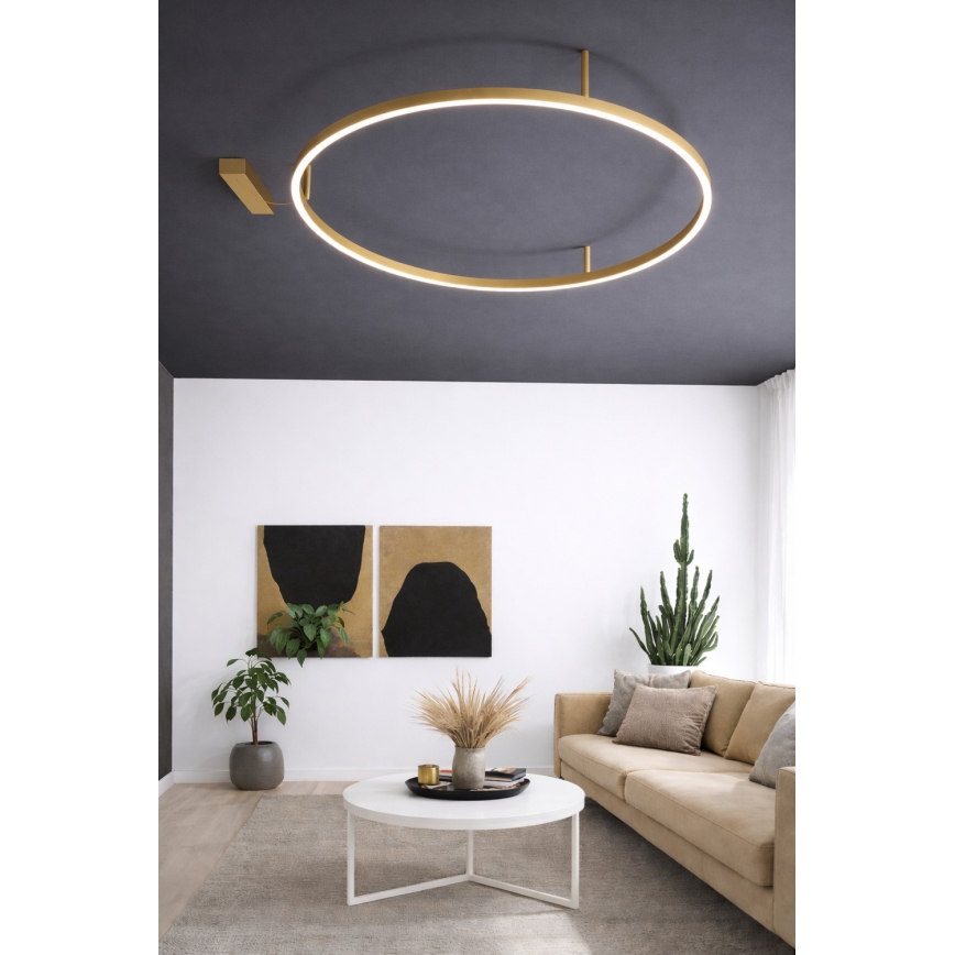 Ideal Lux - LED-kattovalaisin ORACLE SLIM LED/81W/230V 3000K CRI 90 Ø 150 cm kullanvärinen