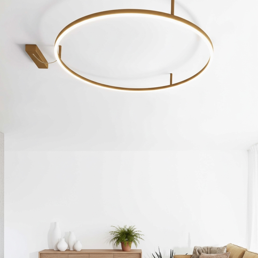 Ideal Lux - LED-kattovalaisin ORACLE SLIM LED/81W/230V 3000K CRI 90 Ø 150 cm kullanvärinen