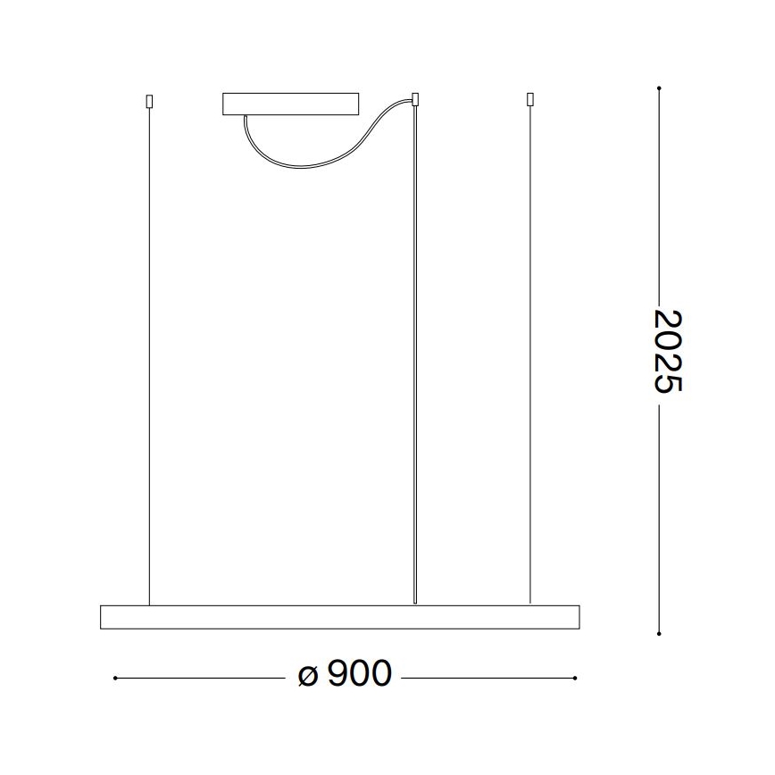 Ideal Lux - ORACLE SLIM LED-riippuvalaisin vaijerilla LED/53W/230V 2700K CRI 90 halkaisija 90 cm musta