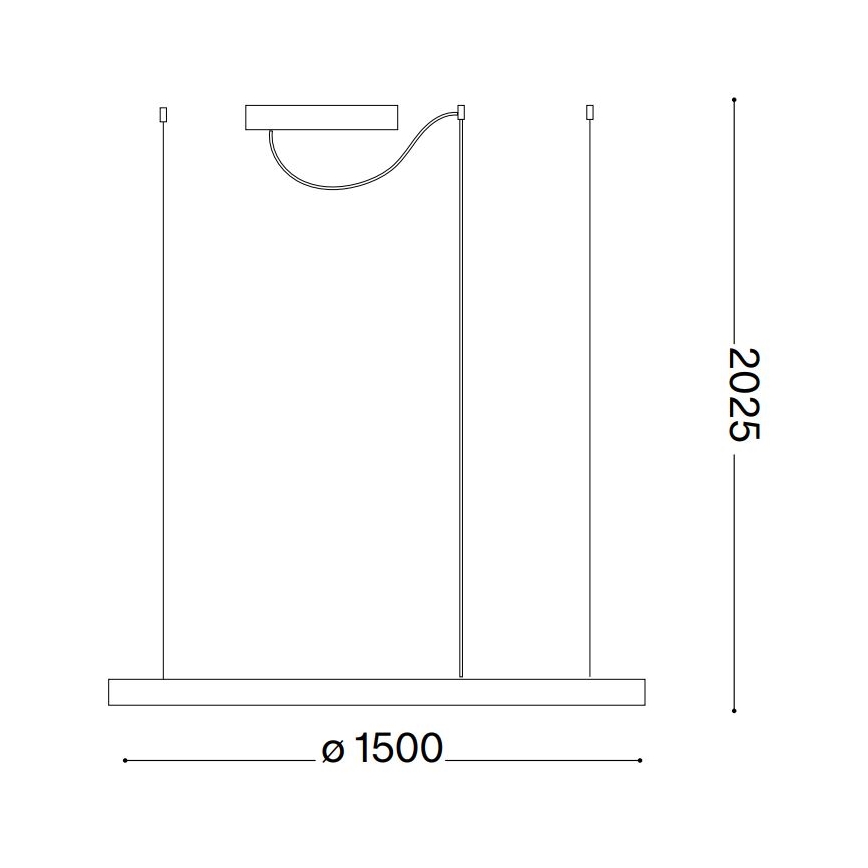 Ideal Lux - LED-riippuvalaisin kaapelilla ORACLE SLIM LED/29W/230V 2700K CRI 90 halkaisija 50 cm valkoinen