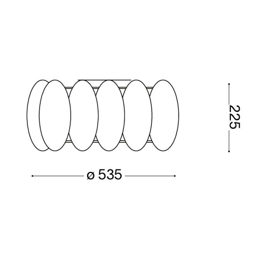 Ideal Lux - OVALINO kattovalaisin 8xE27/60W/230V Ø 53,5 cm valkoinen