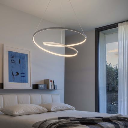 Ideal Lux - OZ LED himmennettävä vaijeririippuvalaisin, 48 W, 230 V, halkaisija 60 cm, CRI 90, valkoinen