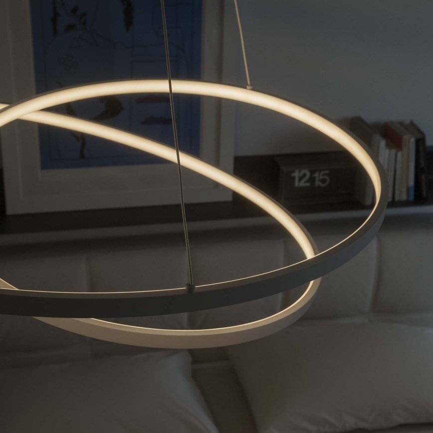 Ideal Lux - OZ LED himmennettävä vaijeririippuvalaisin, 48 W, 230 V, halkaisija 60 cm, CRI 90, valkoinen