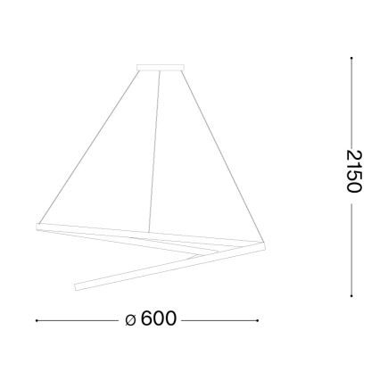 Ideal Lux - OZ LED himmennettävä vaijeririippuvalaisin, 48 W, 230 V, halkaisija 60 cm, CRI 90, valkoinen