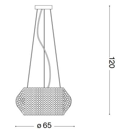 Ideal Lux - LED-kristallikattovalaisin vaijerilla PASHA 14xE14/40W/230V halkaisija 65 cm kiiltävä kromi