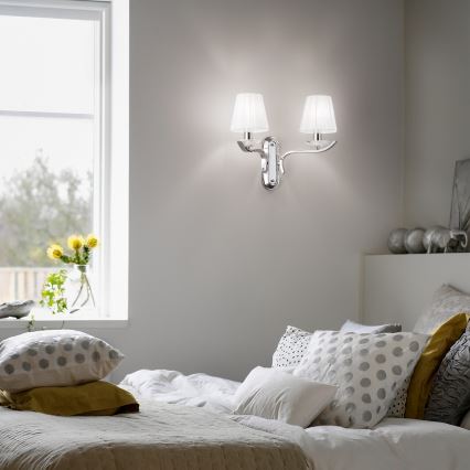 Ideal Lux - PEGASO kristalliseinävalaisin 2xE14/28W/230V kiiltävä kromi