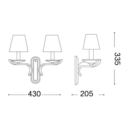 Ideal Lux - PEGASO kristalliseinävalaisin 2xE14/28W/230V kiiltävä kromi