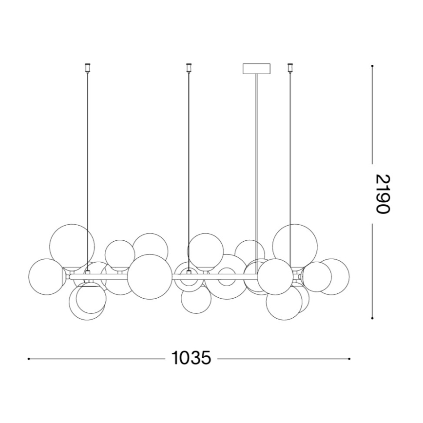 Ideal Lux - PERLAGE LED-riippuvalaisin johdolla 25 x G9/3W/230V 110 cm kultainen/savunbeige