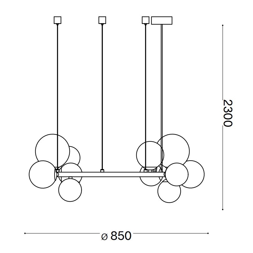 Ideal Lux - PERLAGE LED-riippuvalaisin vaijerilla 14xG9/3W/230V, halkaisija 85 cm, kultainen/savunbeige