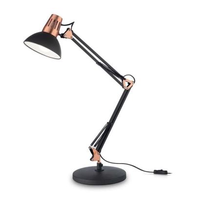 Ideal Lux - Pöytälamppu WALLY 1xE27/42W/230V musta/kuparinen