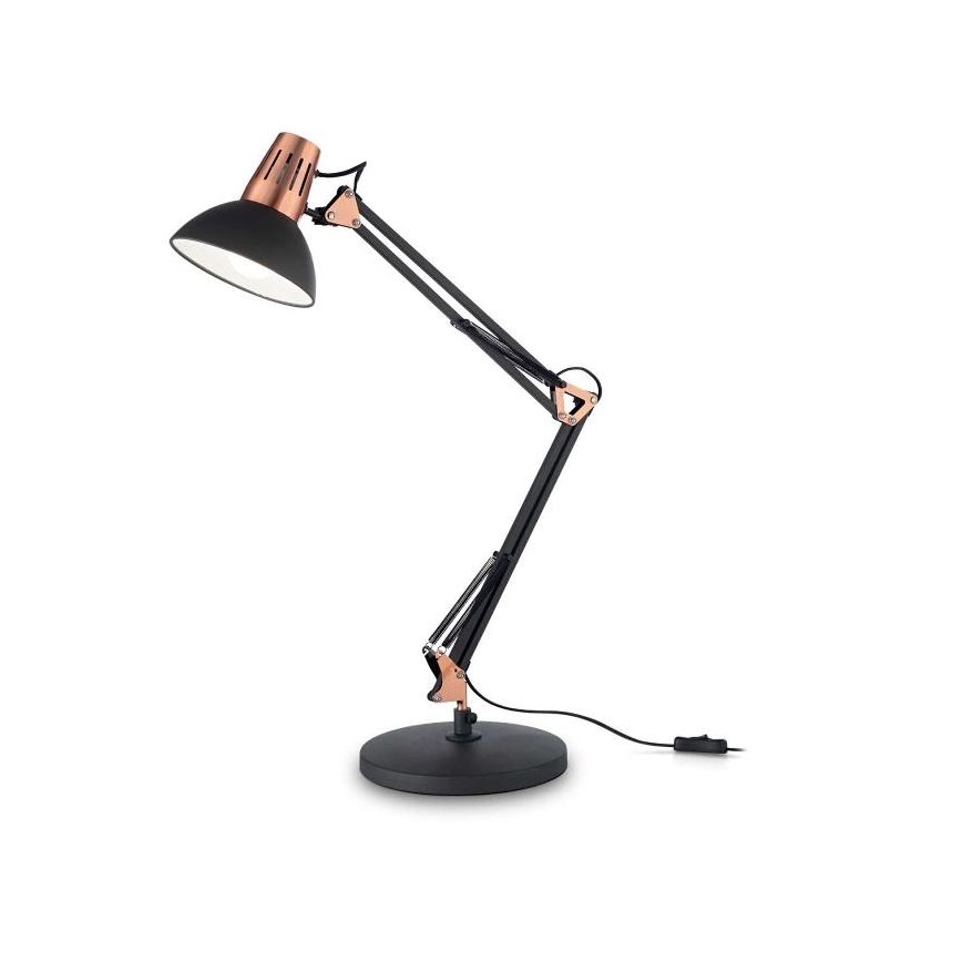 Ideal Lux - Pöytälamppu WALLY 1xE27/42W/230V musta/kuparinen
