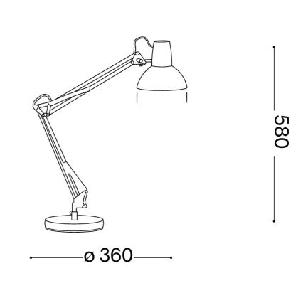 Ideal Lux - Pöytälamppu WALLY 1xE27/42W/230V musta/kuparinen