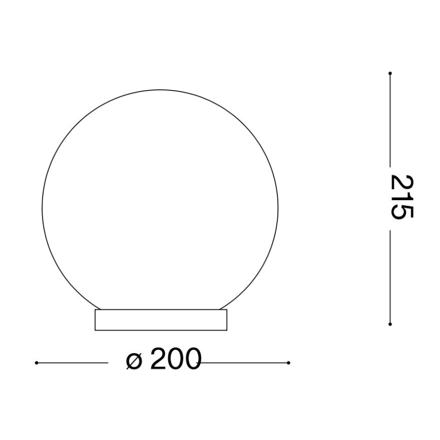 Ideal Lux - Pöytävalaisin CARTA 1xE27/25W/230V halkaisija 20 cm valkoinen