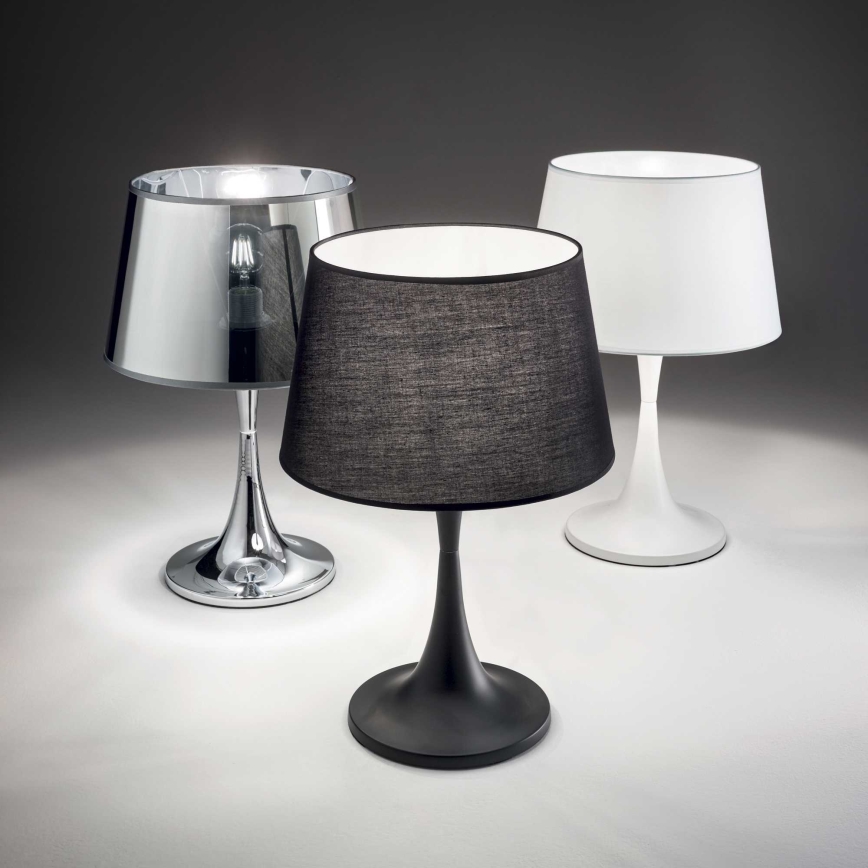 Ideal Lux - Pöytävalaisin LONDON 1xE27/60W/230V kiiltävä kromi