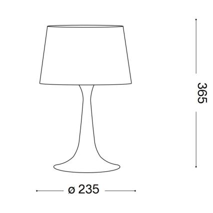 Ideal Lux - Pöytävalaisin LONDON 1xE27/60W/230V kiiltävä kromi