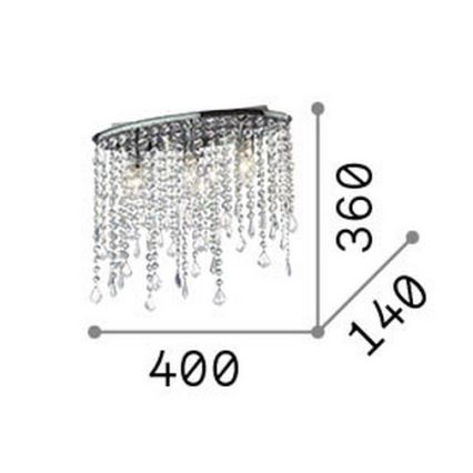 Ideal Lux - RAIN kristallinen kattovalaisin 3xE14/40W/230V, kiiltävä kromi