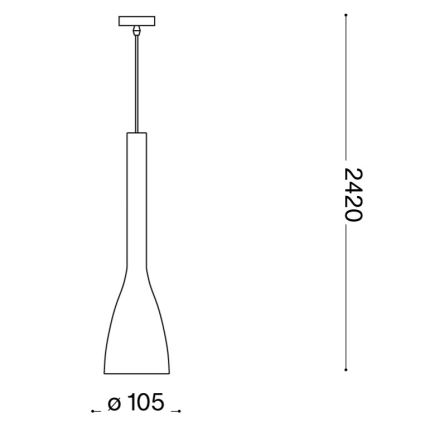Ideal Lux - Riippuvalaisin johdolla FLUT 1xE14/40W/230V halkaisija 10,5 cm valkoinen
