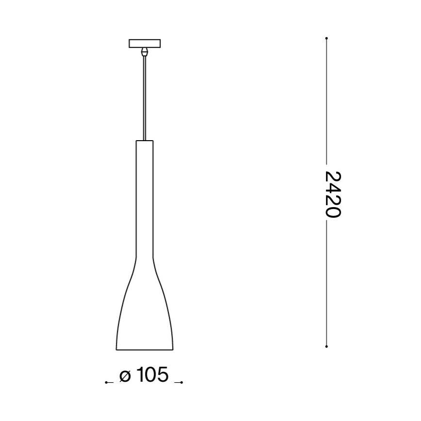 Ideal Lux - Riippuvalaisin johdolla FLUT 1xE14/40W/230V halkaisija 10,5 cm valkoinen