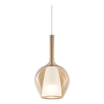 Ideal Lux - Riippuvalaisin johdolla KALIQUE 1xE27/42W/230V halkaisija 18 cm savunbeige