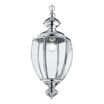 Ideal Lux - Riippuvalaisin ketjulla 1xE27/60W/230V Ø 25 cm, kiiltävä kromi