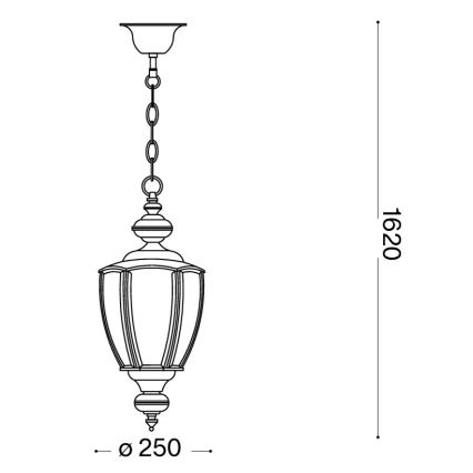 Ideal Lux - Riippuvalaisin ketjulla 1xE27/60W/230V Ø 25 cm, kiiltävä kromi