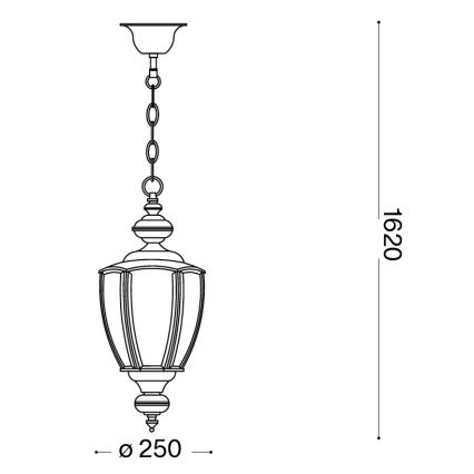 Ideal Lux - Riippuvalaisin ketjulla NORMA 1xE27/60W/230V, halkaisija 25 cm, pronssinvärinen