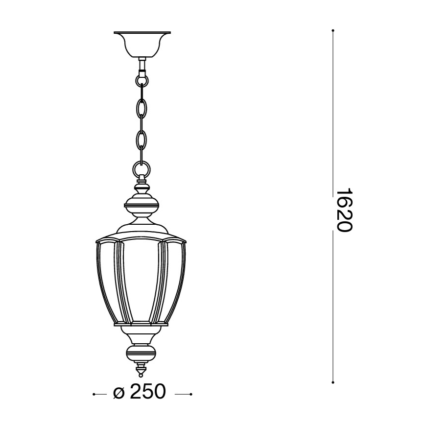 Ideal Lux - Riippuvalaisin ketjulla NORMA 1xE27/60W/230V, halkaisija 25 cm, pronssinvärinen