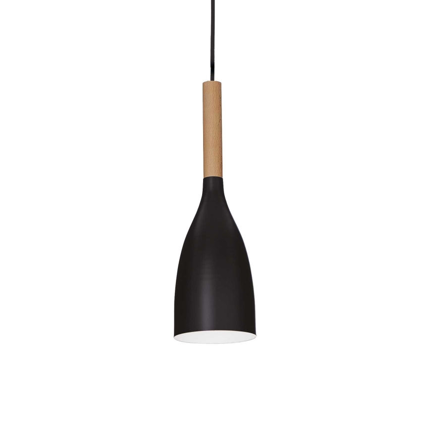 Ideal Lux - Riippuvalaisin MANHATTAN johdolla, 1 x E14/40 W/230 V, halkaisija 11 cm, musta/pyökki
