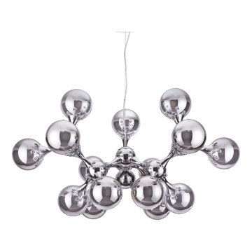 Ideal Lux - Riippuvalaisin vaijereilla NODI 15xE14/28W/230V Ø 105 cm kiiltävä kromi