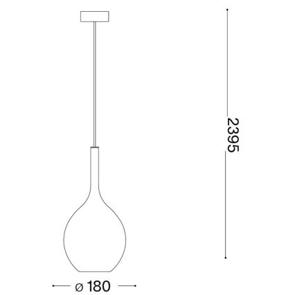 Ideal Lux - riippuvalaisin vaijerilla KALIQUE 1xE27/42W/230V halkaisija 18 cm savunsininen