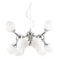 Ideal Lux - Riippuvalaisin vaijerilla NODI 9xE14/28W/230V halkaisija 80 cm kiiltävä kromi/valkoinen