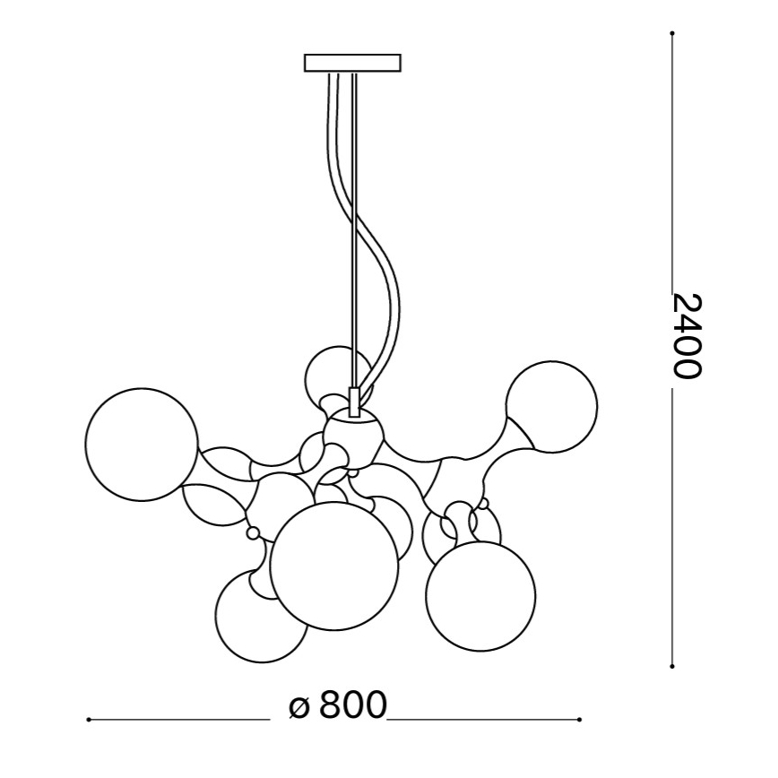 Ideal Lux - Riippuvalaisin vaijerilla NODI 9xE14/28W/230V halkaisija 80 cm kiiltävä kromi/valkoinen