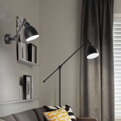 Ideal Lux - Seinävalaisin 1xE27/60W/230V musta