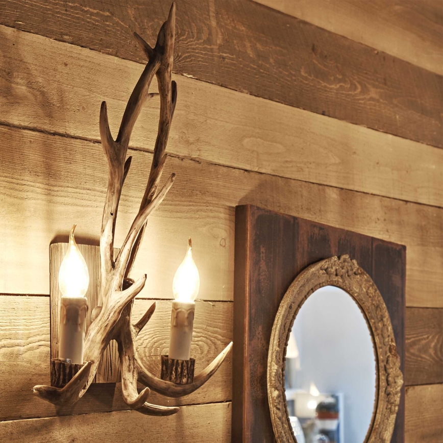 Ideal Lux - seinävalaisin CHALET 2xE14/40W/230V sarvet