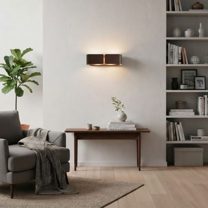 Ideal Lux - Seinävalaisin CLIP 2xE27/60W/230V ruskea