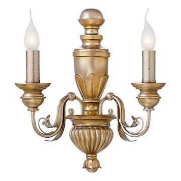 Ideal Lux - Seinävalaisin FIRENZE 2xE14/40W/230V kulta