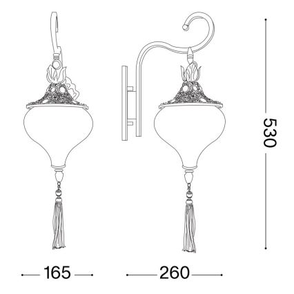 Ideal Lux - Seinävalaisin HAREM 1xE27/42W/230V messinki