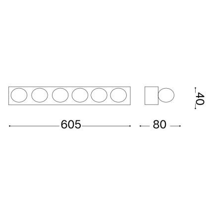 Ideal Lux - Seinävalaisin PRIVE 6xE14/40W/230V musta
