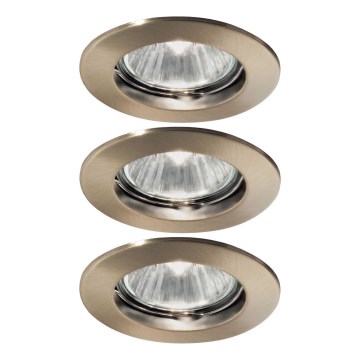 Ideal Lux - Setti 3 kpl uppovalaisinta JAZZ 1xGU10/50W/230V, halkaisija 7,7 cm, pronssinvärinen