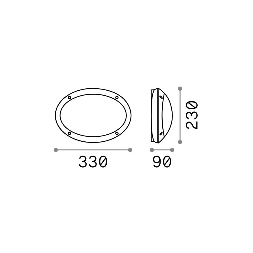 Ideal Lux - Työvalo 1xE27/23W/230V IP66 musta