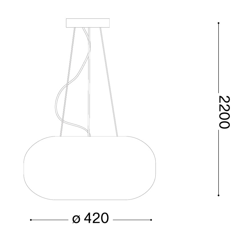 Ideal Lux - ULISSE vaijerikiinnitteinen riippuvalaisin 3xE27/60W/230V, halkaisija 42 cm, valkoinen