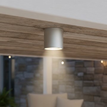 Ideal Lux - Ulkokohdevalaisin GUN 1xGU10/28W/230V Ø 11 cm IP55 harmaa