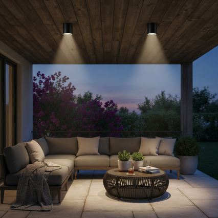 Ideal Lux - Ulkokohdevalaisin GUN 1xGU10/28W/230V Ø 11 cm IP55 musta