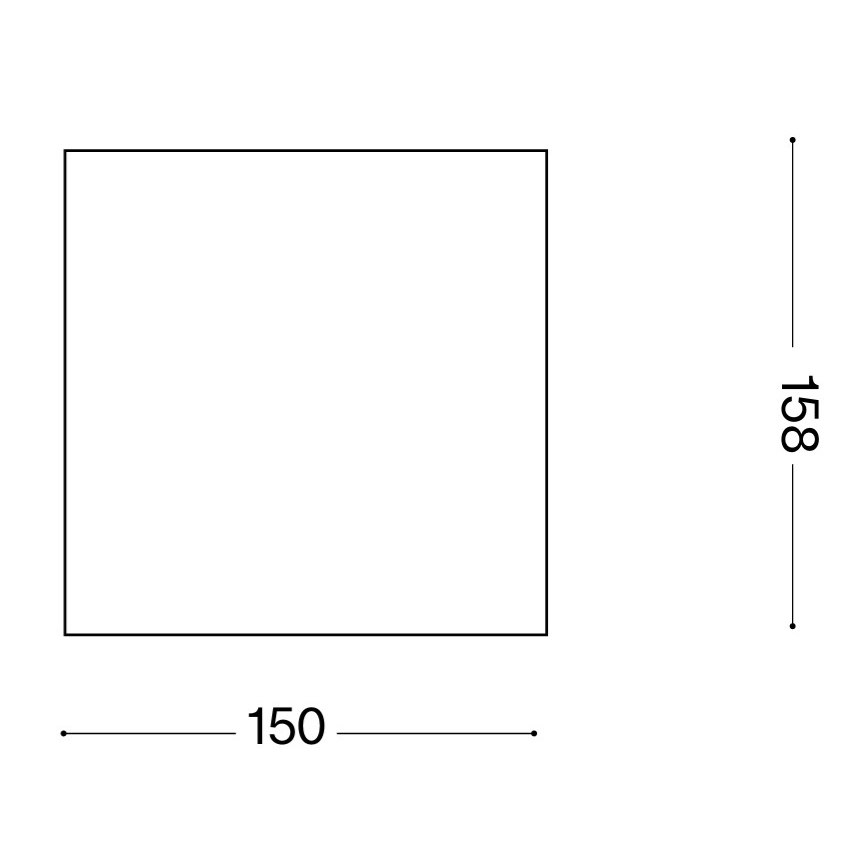 Ideal Lux - Ulkokohdevalaisin TECHO 1xGU10/20W/230V 15x15 cm IP54 musta