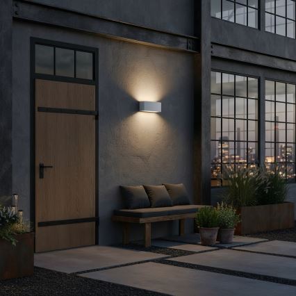 Ideal Lux - Ulkoseinävalaisin ANDROMEDA 1xE27/60W/230V IP55 harmaa