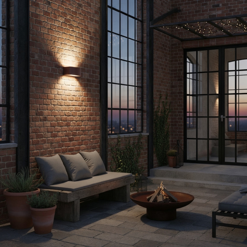 Ideal Lux - Ulkoseinävalaisin ANDROMEDA 1xE27/60W/230V IP55 ruskea