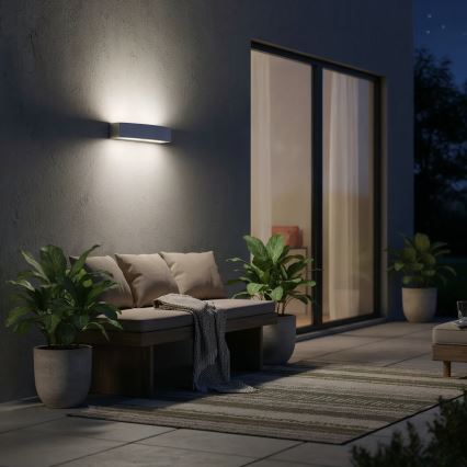 Ideal Lux - Ulkoseinävalaisin ANDROMEDA 2xE27/60W/230V IP55 harmaa