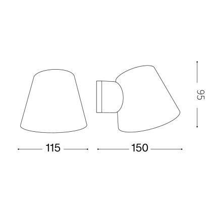Ideal Lux - Ulkoseinävalaisin GAS 1xGU10/28W/230V IP43 antrasiitti